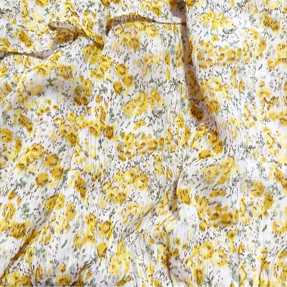 NWT ASTR THE LABEL Ruffle One Shoulder Top Blouse Small Yellow Floral Print - Picture 6 of 12